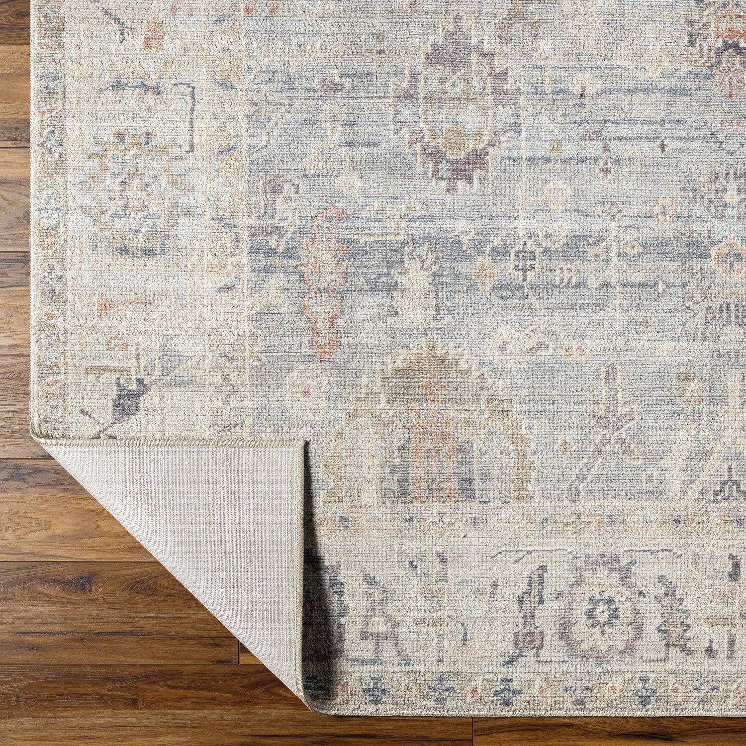 Marlene Damask Cream &amp; Blue Area Rug - Becki Owens x Livabliss