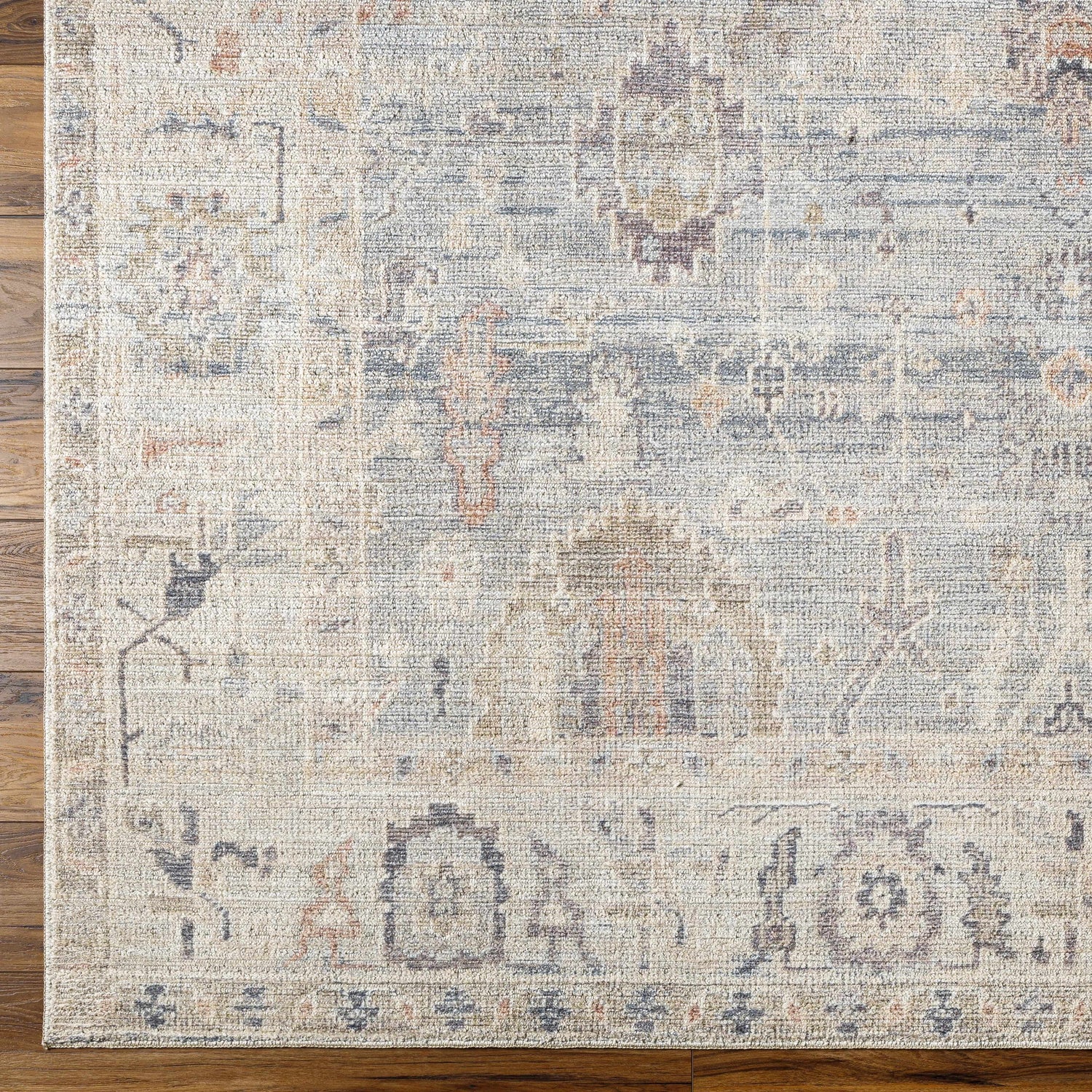Marlene Damask Cream &amp; Blue Area Rug - Becki Owens x Livabliss