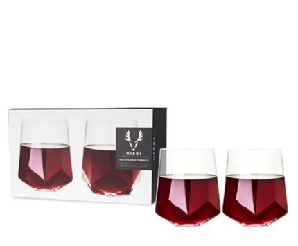 Seneca Crystal Faceted Wine Glasses