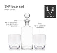 Raye Modern Crystal Liquor Decanter and Tumbler Set