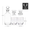 Raye Modern Crystal Liquor Decanter and Tumbler Set