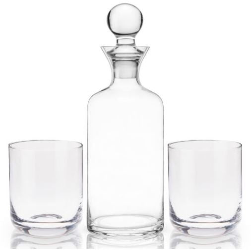 Raye Modern Crystal Liquor Decanter and Tumbler Set