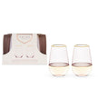 Rose Crystal Stemless Wine Glass Set