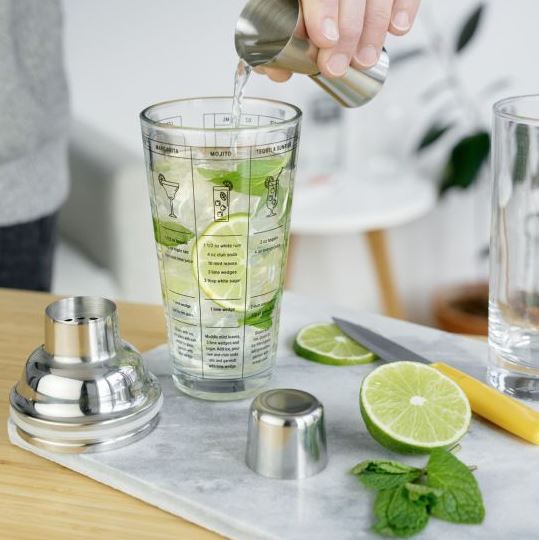 Glass Recipe Shaker