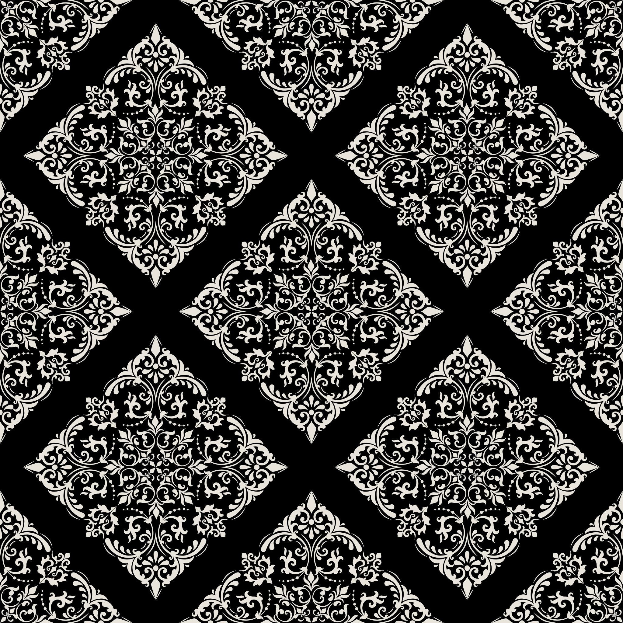 Thrifted Meadow (Black) Wallpaper