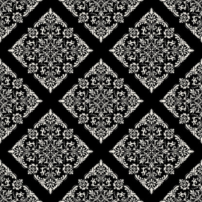 Thrifted Meadow (Black) Wallpaper