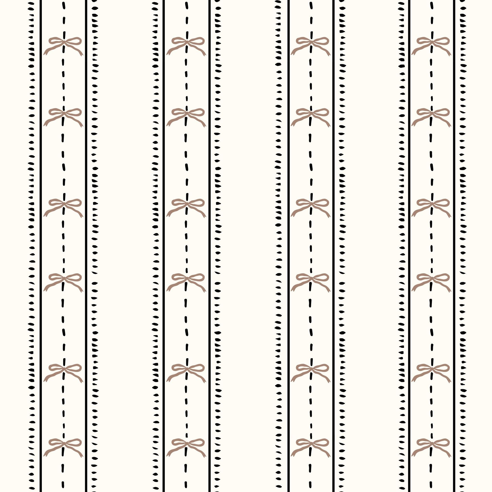 Cottage Bows (Pink) Wallpaper