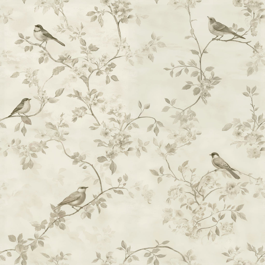 Vintage Songbird Wallpaper - 10 FT H X 33.25 FT W P&amp;S