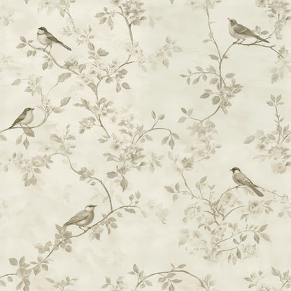 Vintage Songbird Wallpaper - 10 FT H X 33.25 FT W P&amp;S