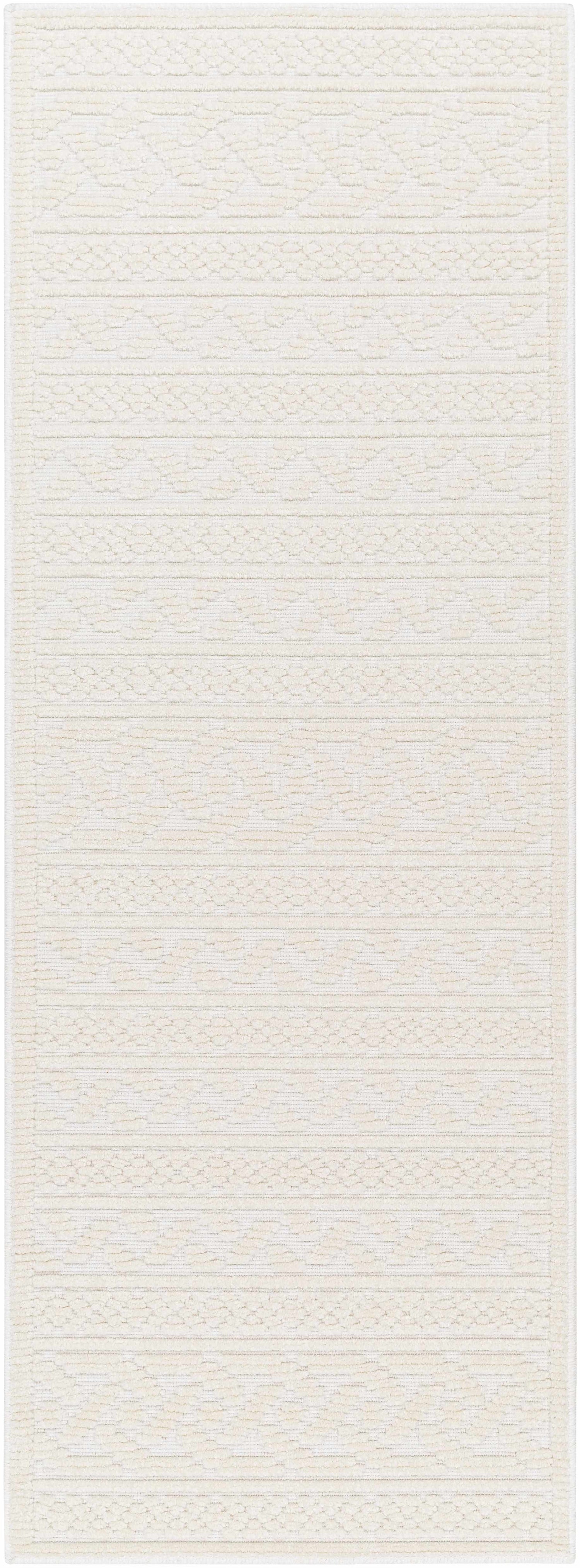 Fadey White 3D Washable Rug