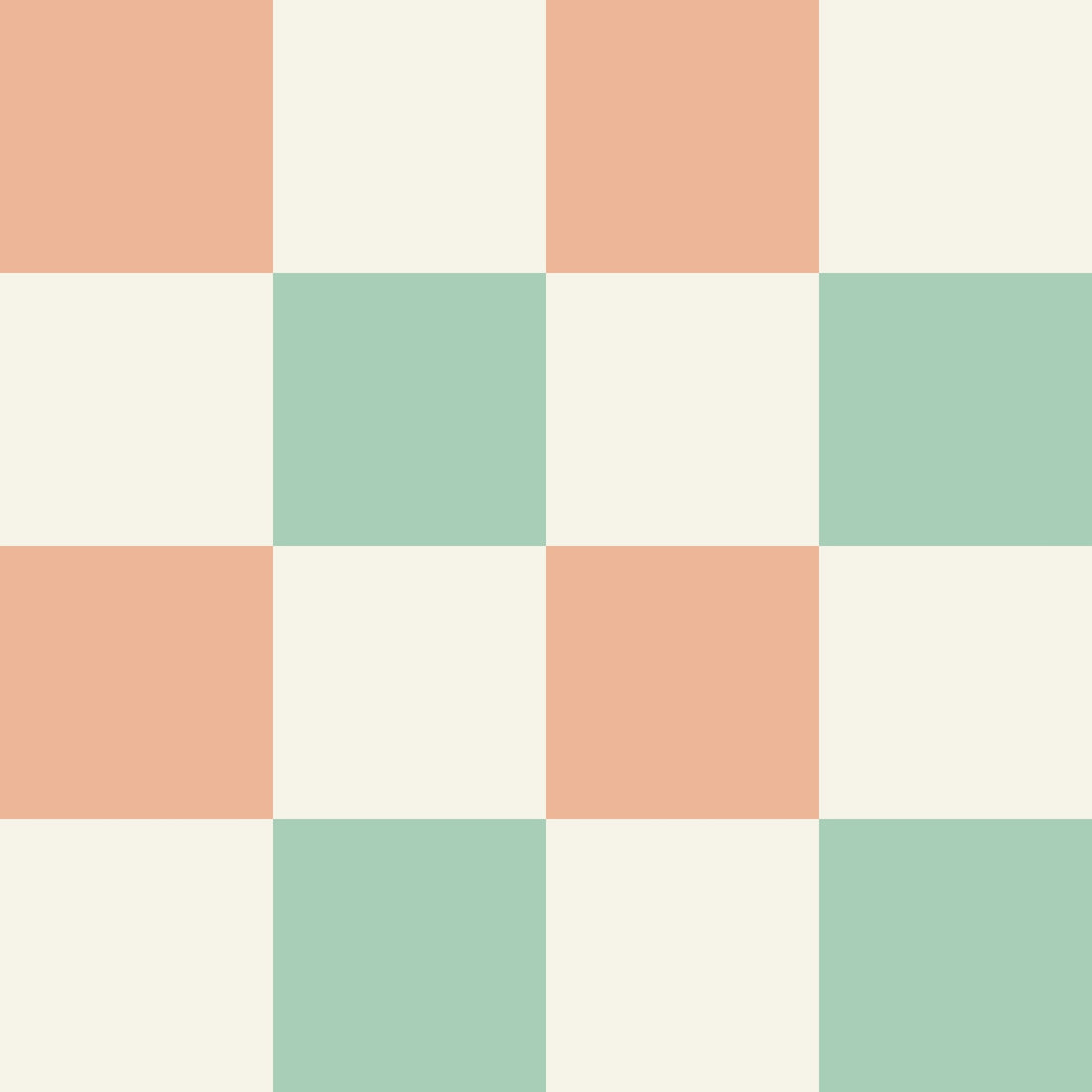 Simply Checker (Peach &amp; Teal) Wallpaper