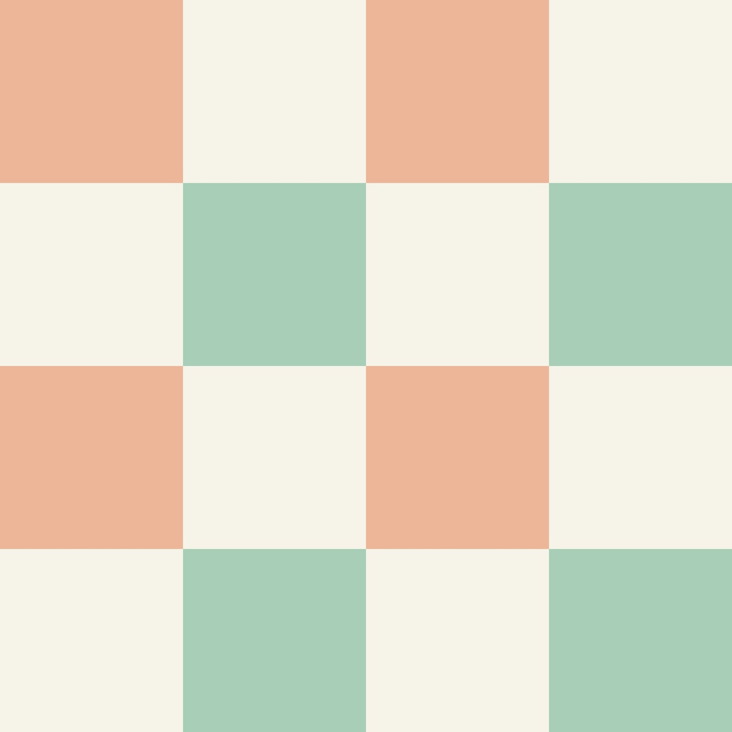 Simply Checker (Peach &amp; Teal) Wallpaper