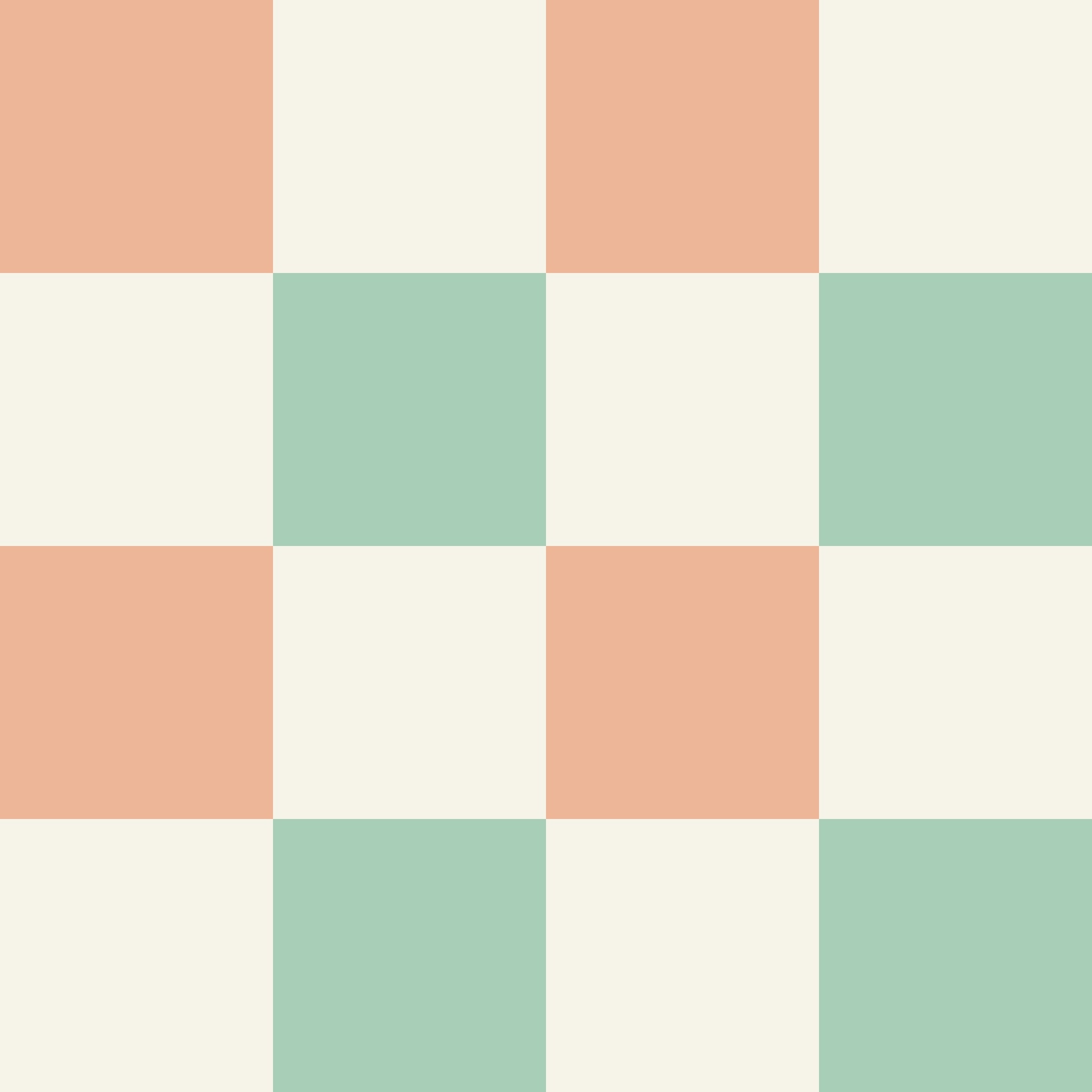 Simply Checker (Peach &amp; Teal) Wallpaper