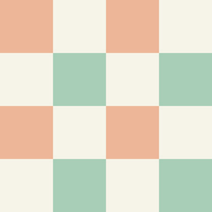 Simply Checker (Peach &amp; Teal) Wallpaper