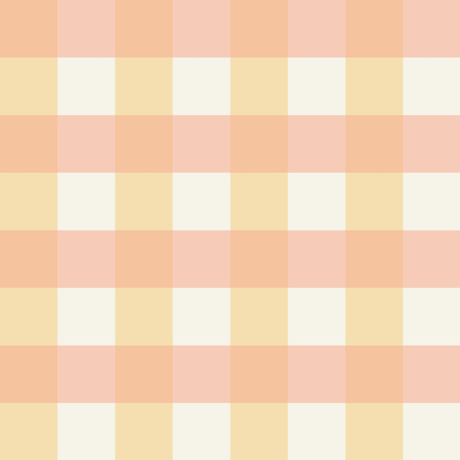 Simply Gingham Large (Pink &amp; Yellow) Wallpaper