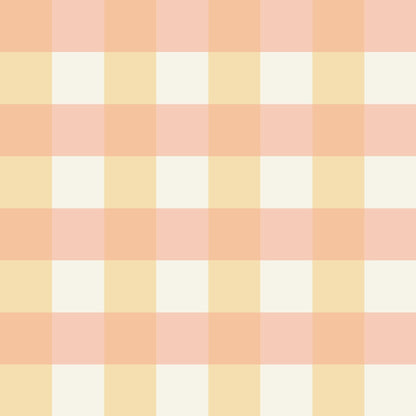 Simply Gingham Large (Pink &amp; Yellow) Wallpaper