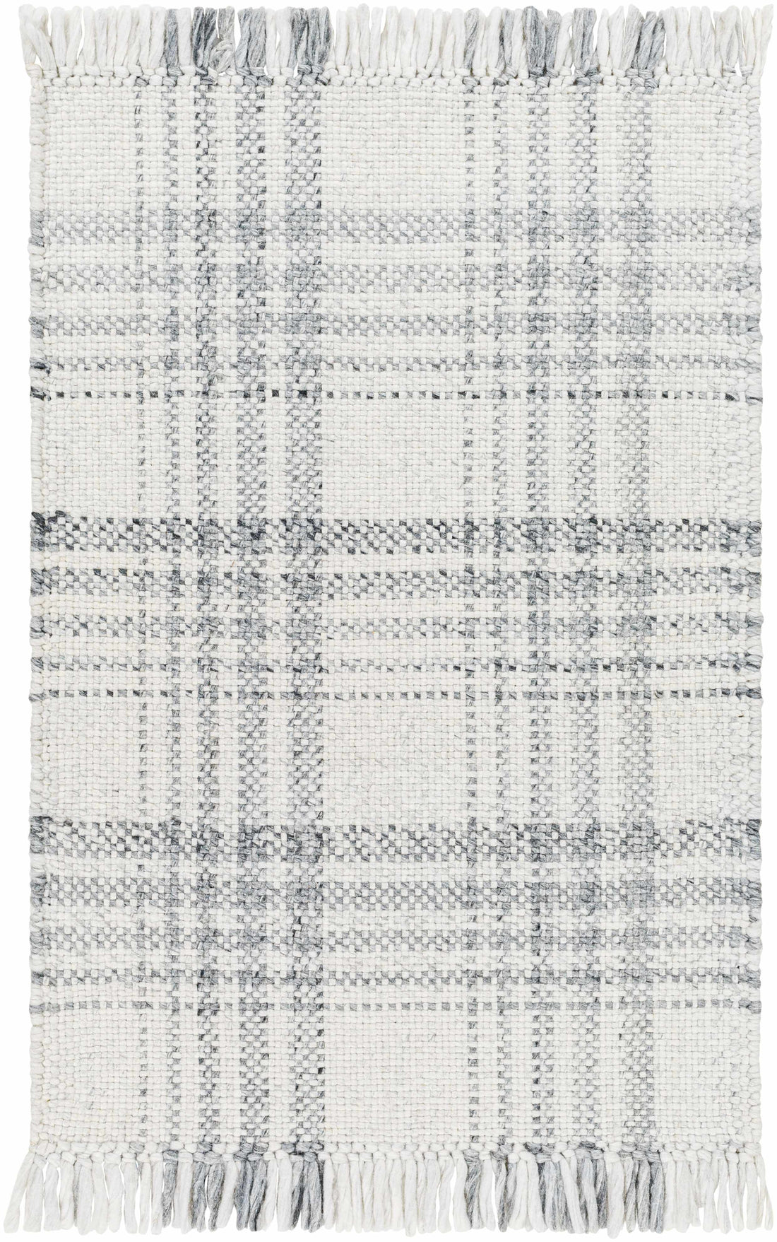 Inara Gray Plaid Area Rug - Clearance