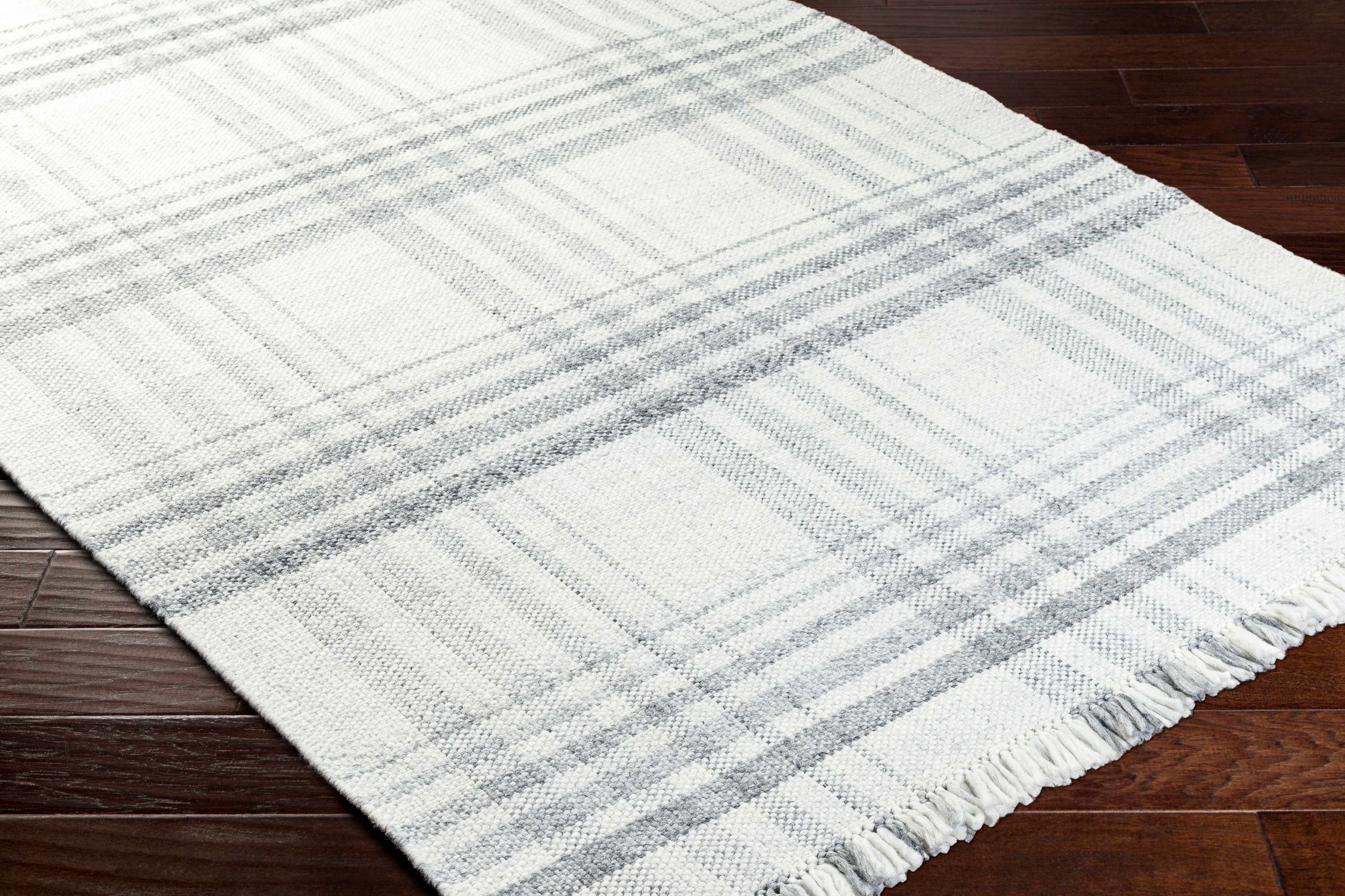 Inara Gray Plaid Area Rug - Clearance