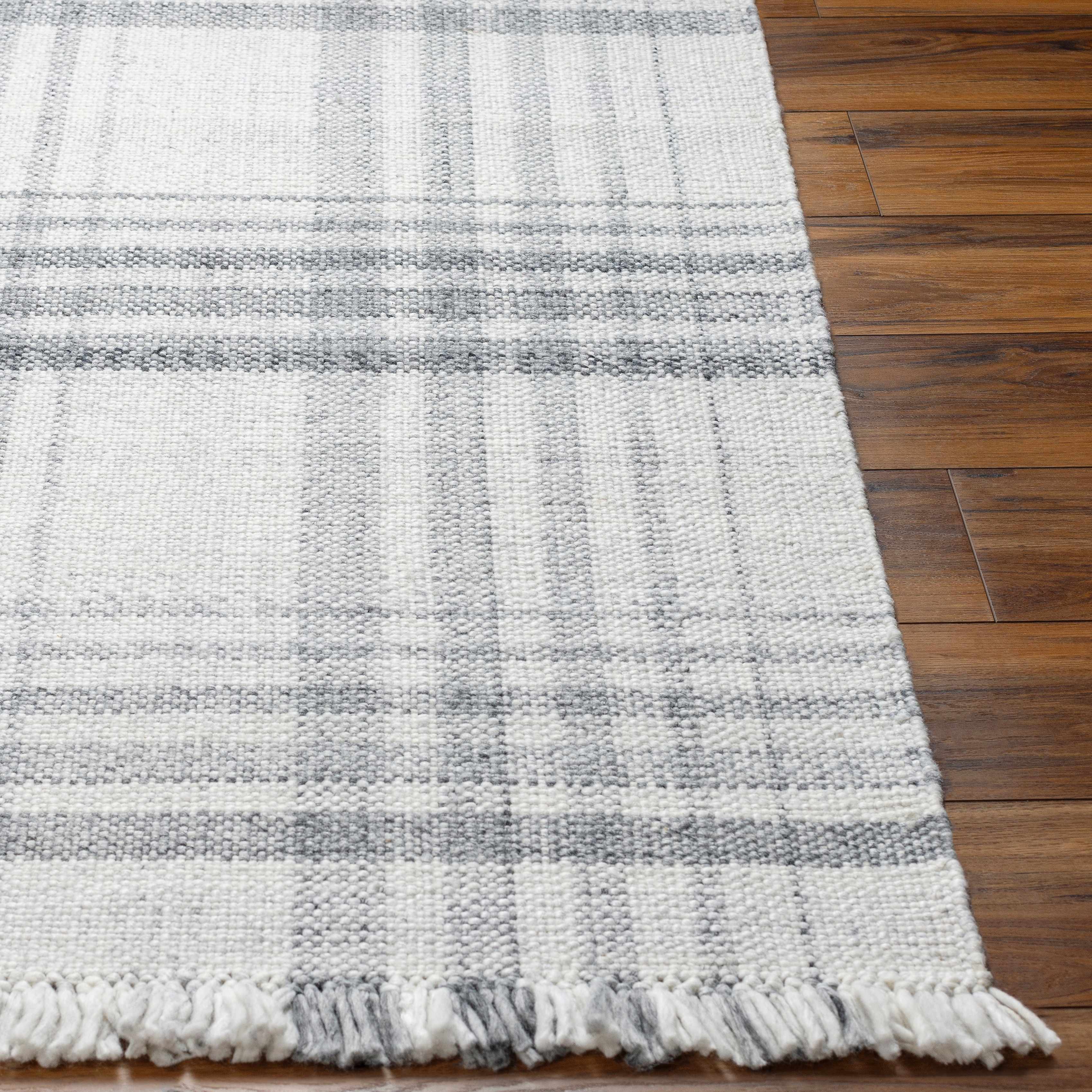 Inara Gray Plaid Area Rug - Clearance
