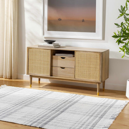 Inara Gray Plaid Area Rug - Clearance