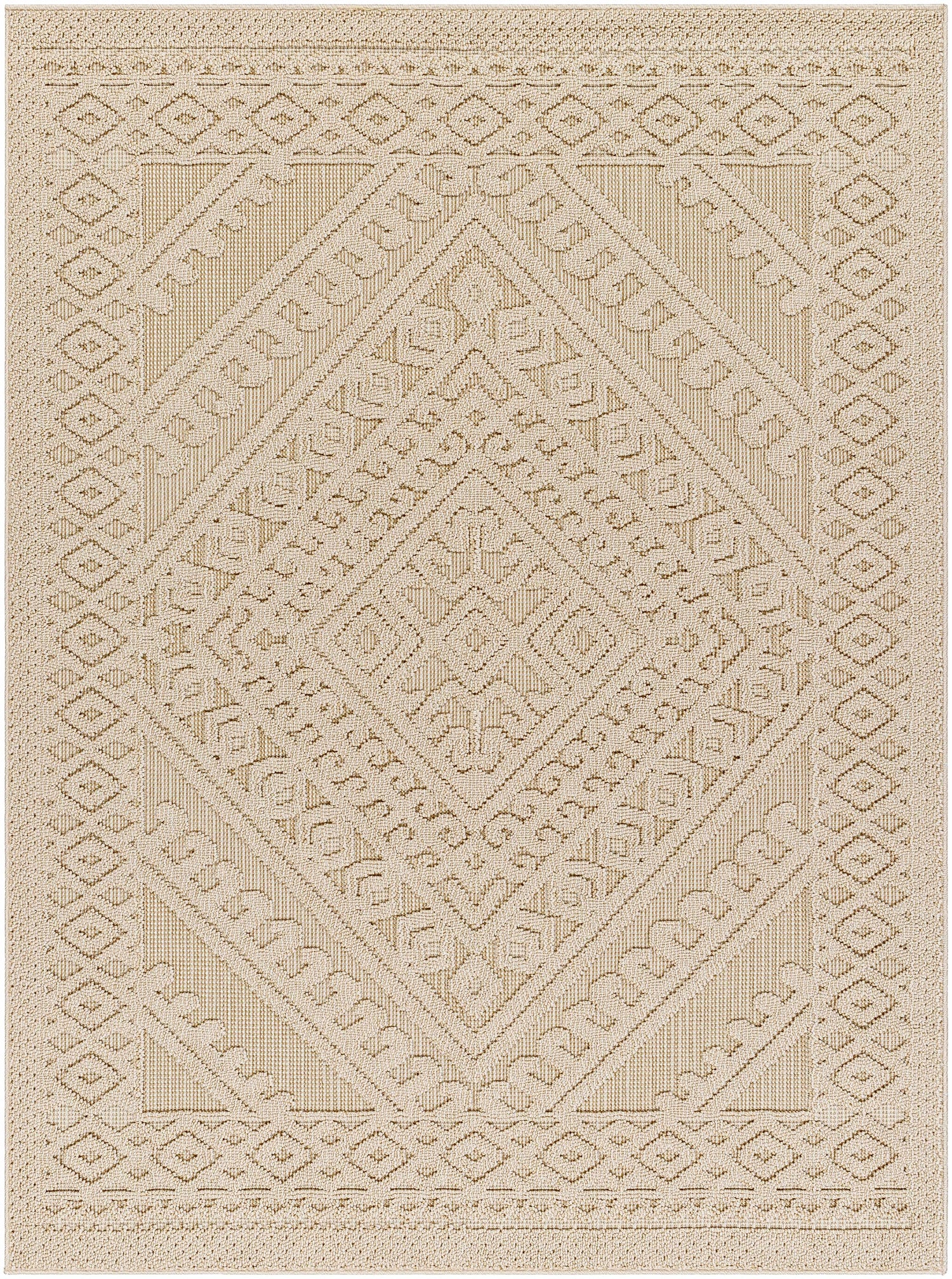 Hibah Bone Outdoor Area Rug - Clearance