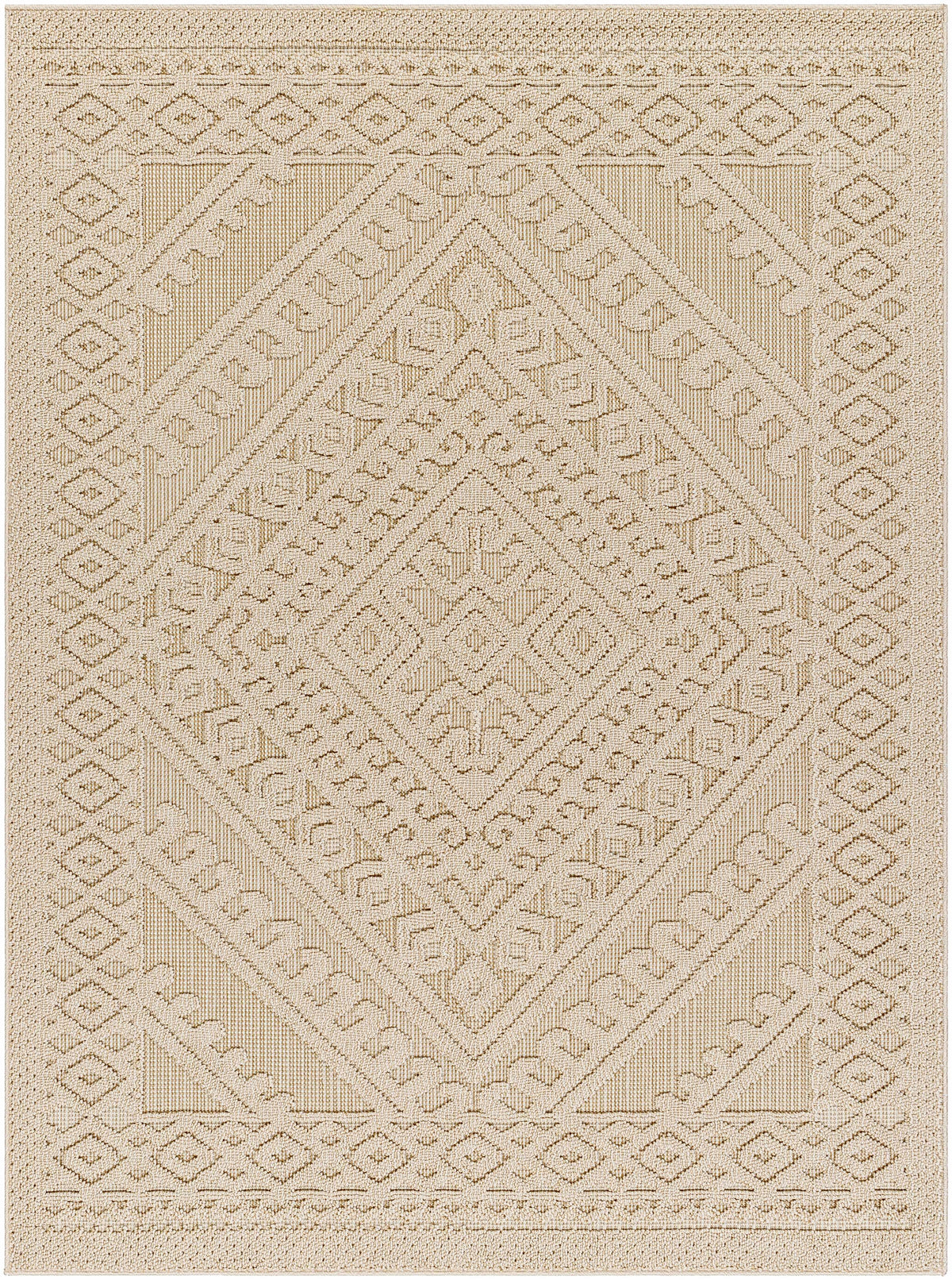 Hibah Bone Outdoor Area Rug - Clearance
