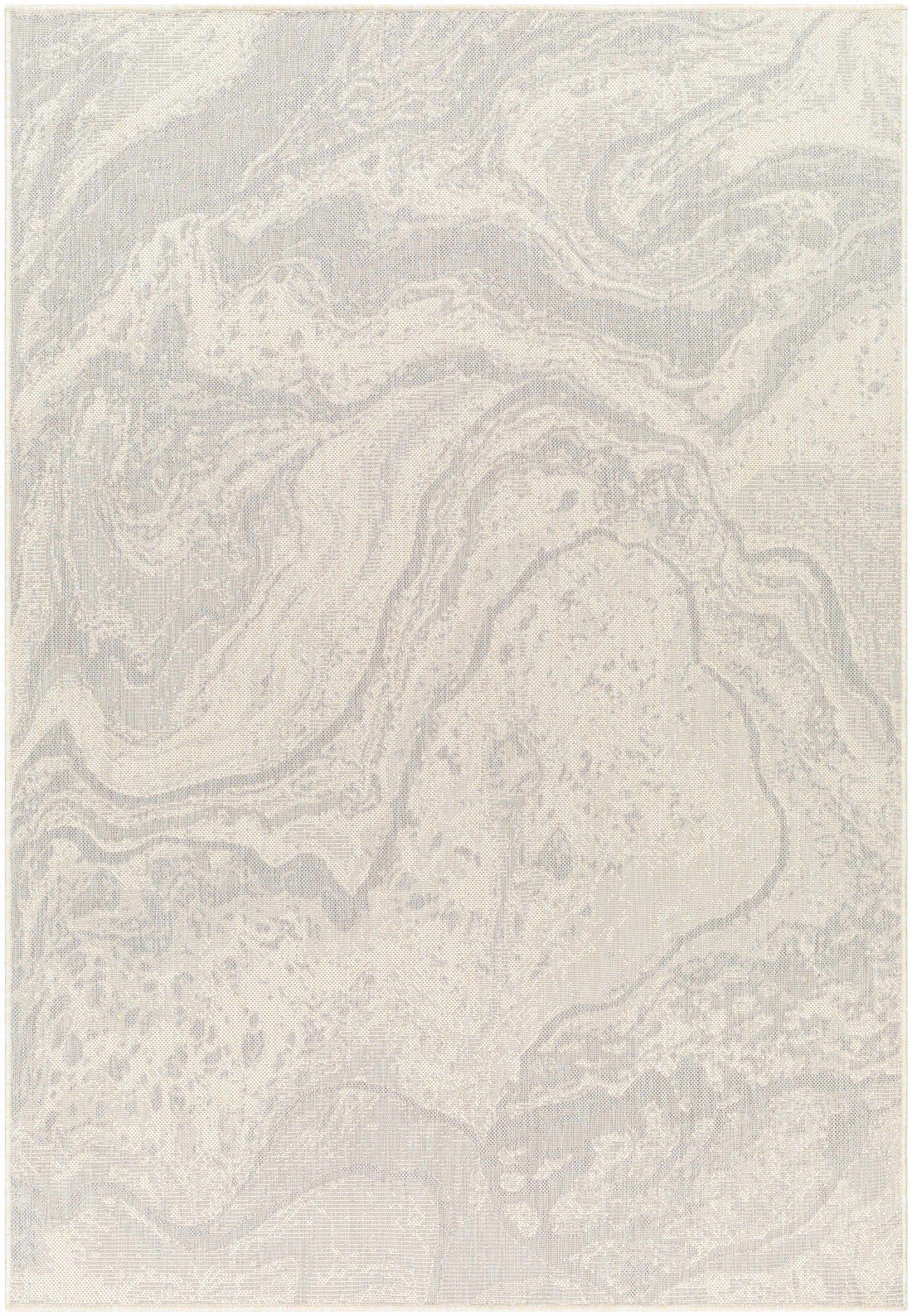 Basma Cream Marble Outdoor Area Rug - Clearance