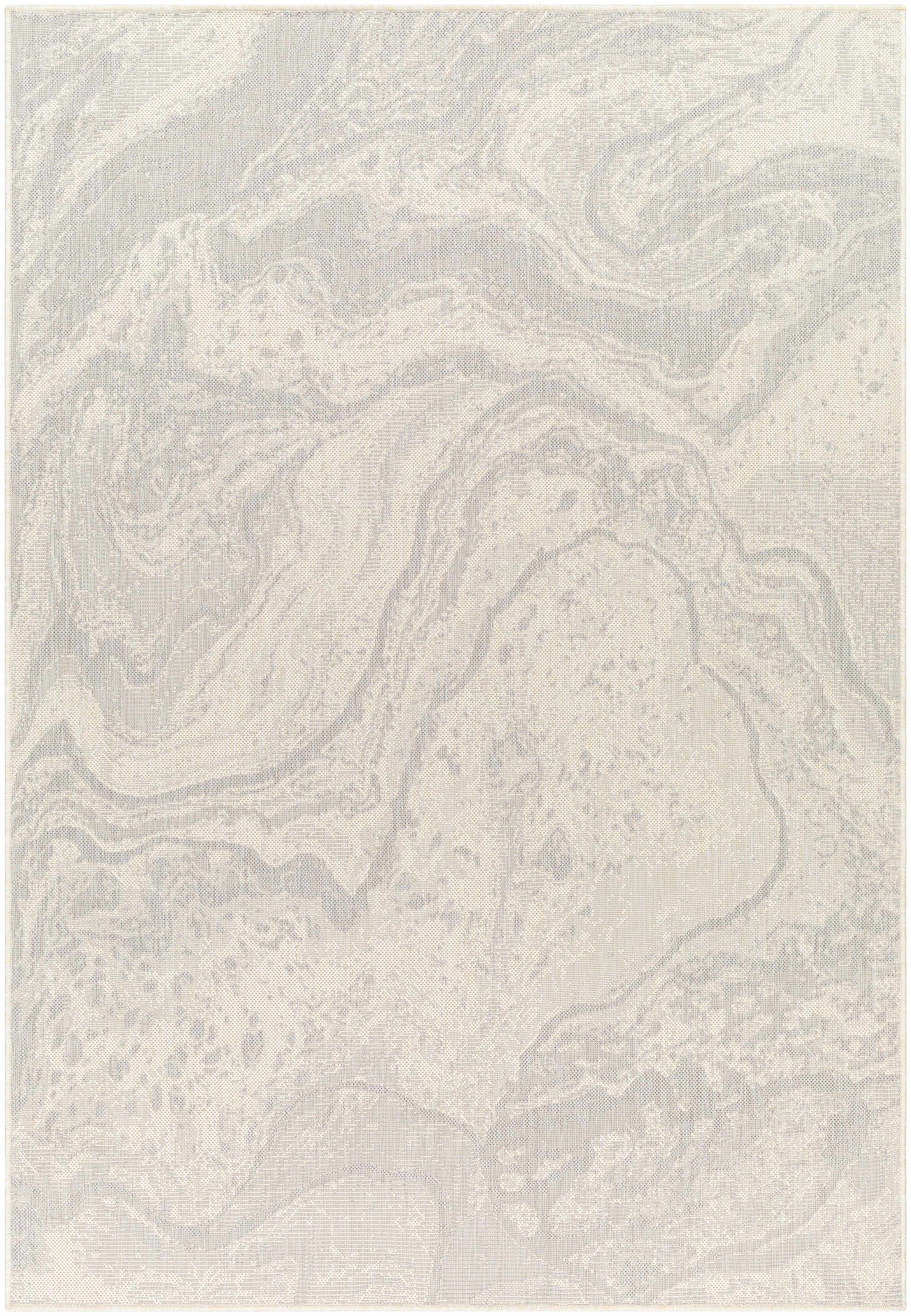 Basma Cream Marble Outdoor Area Rug - Clearance