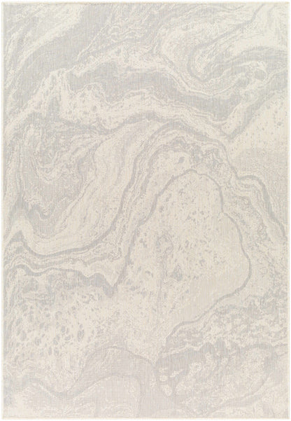 Basma Cream Marble Outdoor Area Rug - Clearance