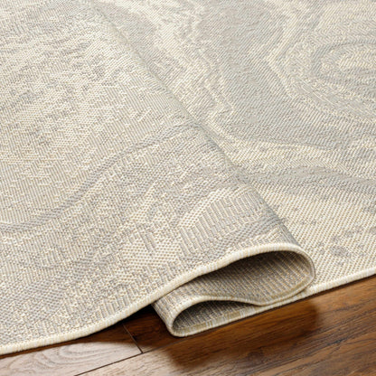 Basma Cream Marble Outdoor Area Rug - Clearance