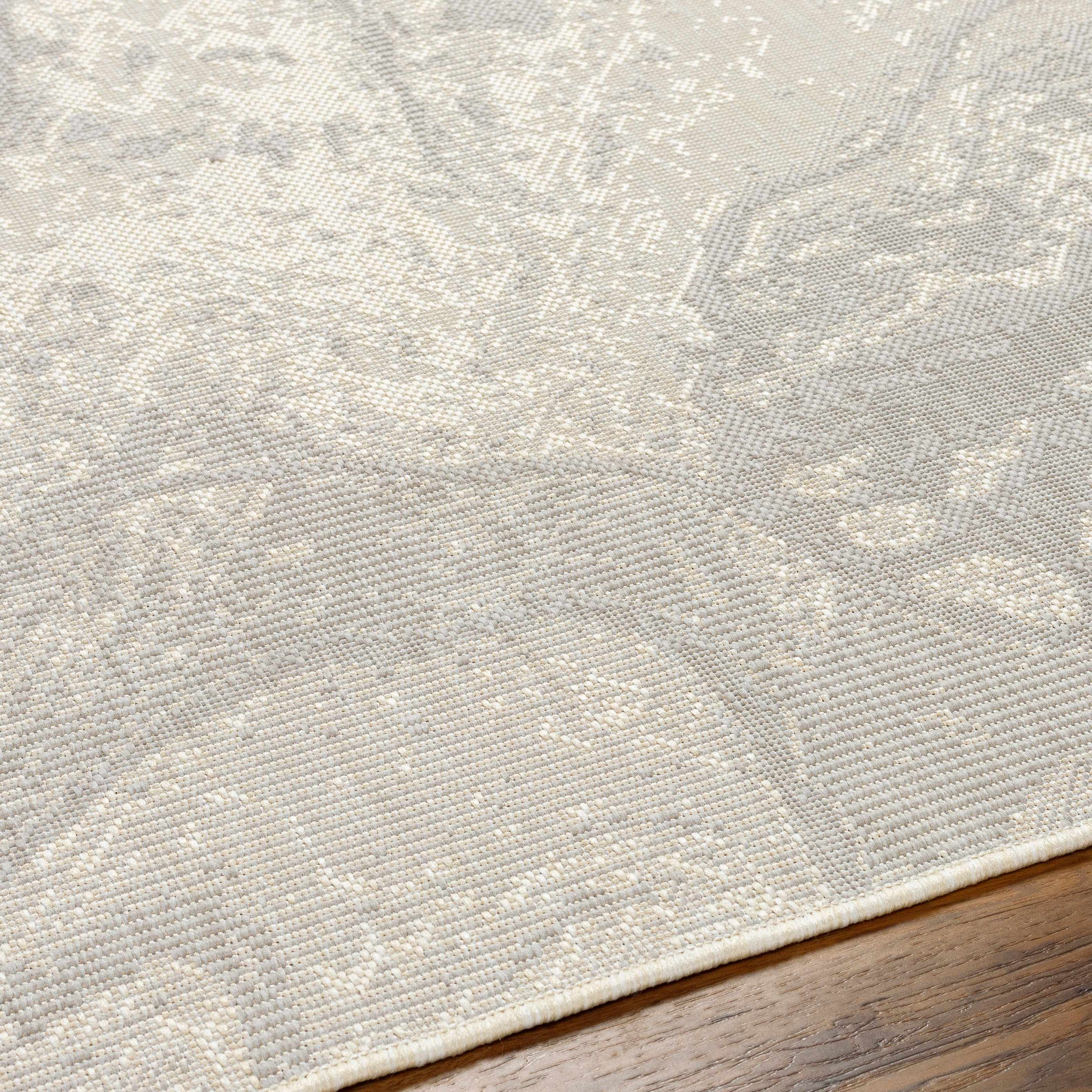 Basma Cream Marble Outdoor Area Rug - Clearance