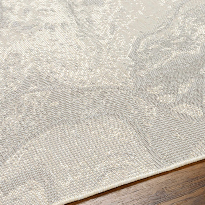 Basma Cream Marble Outdoor Area Rug - Clearance