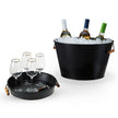 Black Beverage Tub with Stand & Tray