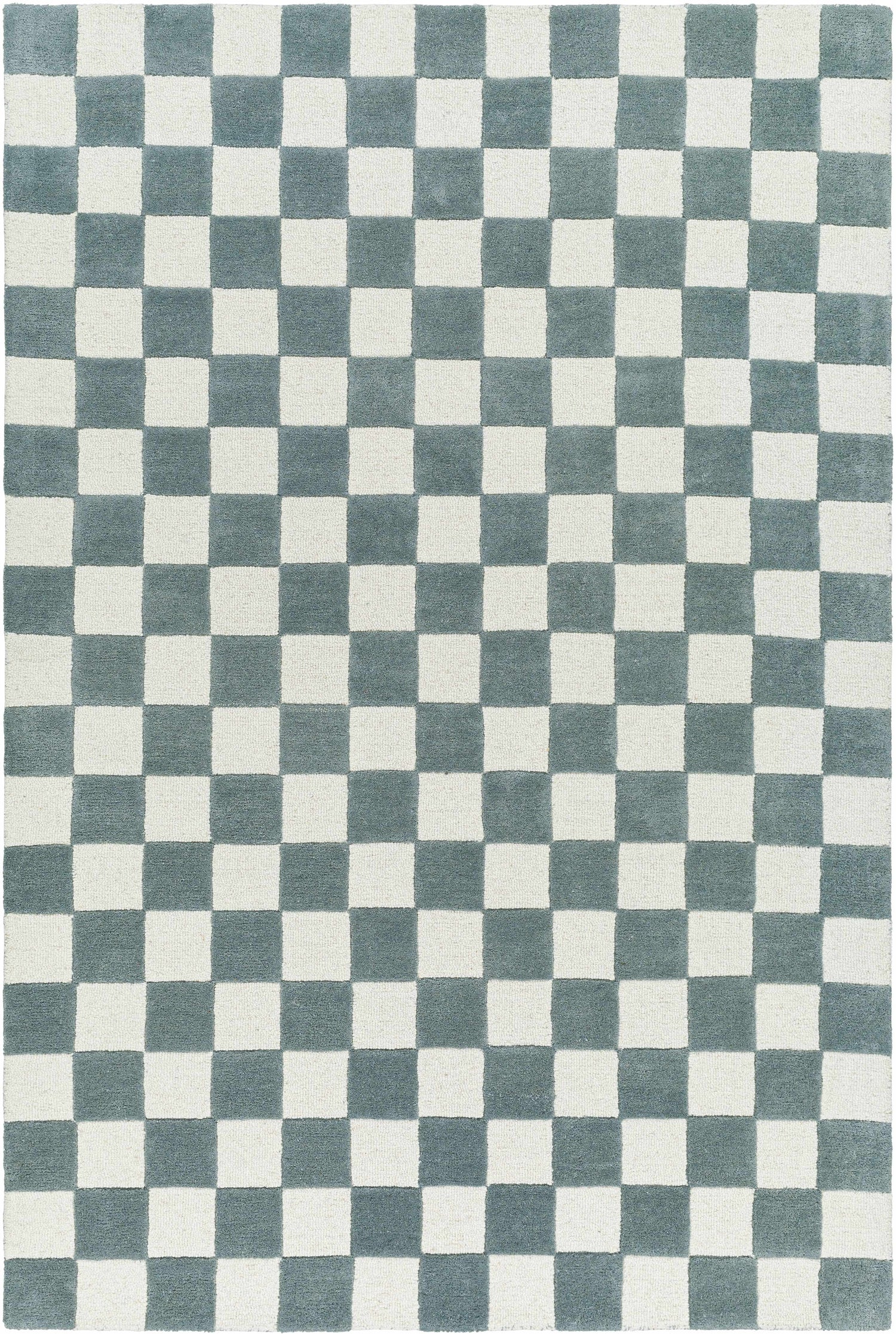 Timin Blue Gray Checkered Area Rug - Clearance