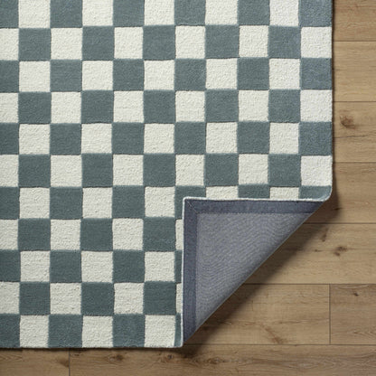 Timin Blue Gray Checkered Area Rug - Clearance
