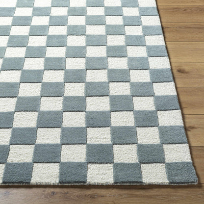 Timin Blue Gray Checkered Area Rug - Clearance