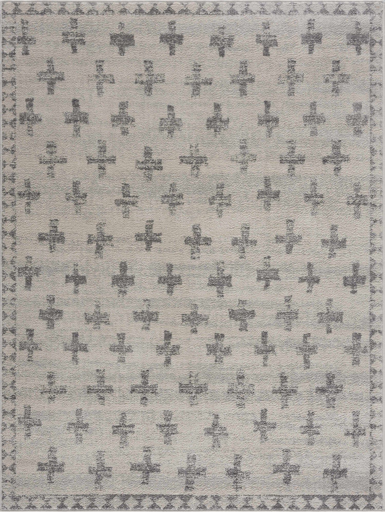 Tigris Swiss Cross Ivory&amp;Gray Area Rug