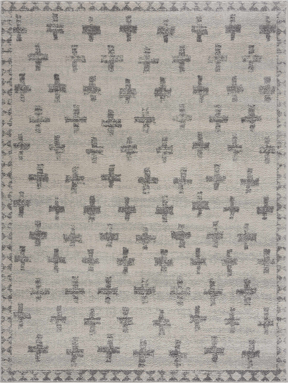 Tigris Swiss Cross Ivory&amp;Gray Area Rug