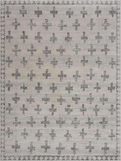 Tigris Swiss Cross Ivory&amp;Gray Area Rug