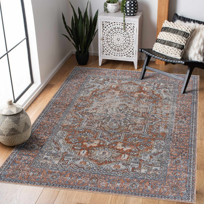 Aila Traditional Design Washable Rug - Clearance