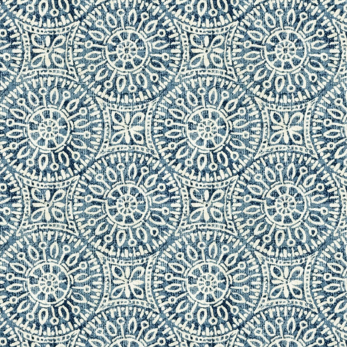 Tibet Blue Mandalas Rocking Chair Cushions - Latex Foam Fill - Made in USA - 100% Cotton