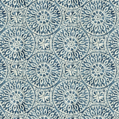 Tibet Blue Mandalas Rocking Chair Cushions - Latex Foam Fill - Made in USA - 100% Cotton