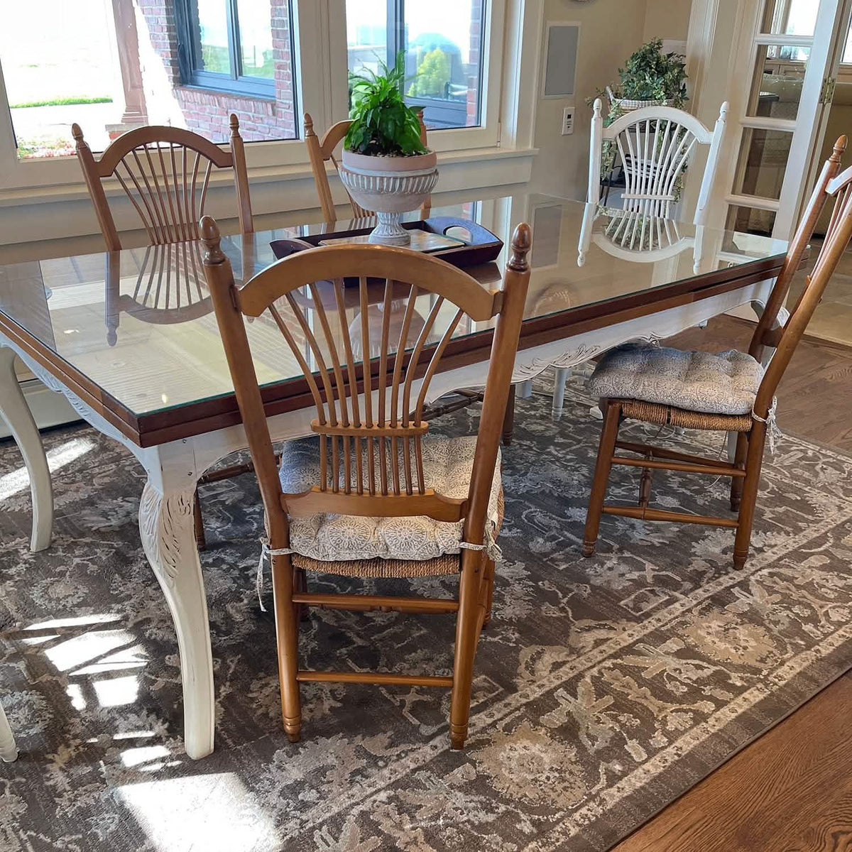 Tibet Grey Dining Chair Pad - Made in USA - 100% Cotton - Machine Washable