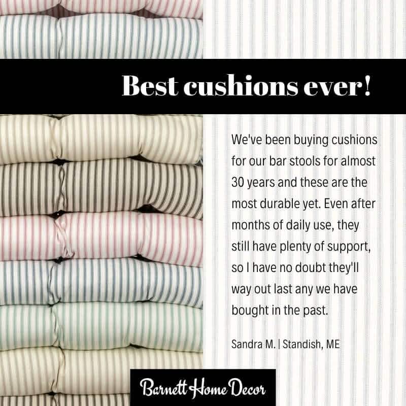 Ticking Stripe Natural Dining Chair Pad - Made in USA - 100% Cotton - Machine Washable