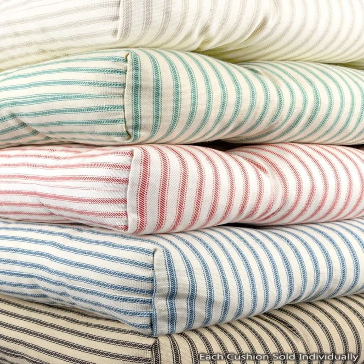 Ticking Stripe Natural Dining Chair Pad - Made in USA - 100% Cotton - Machine Washable