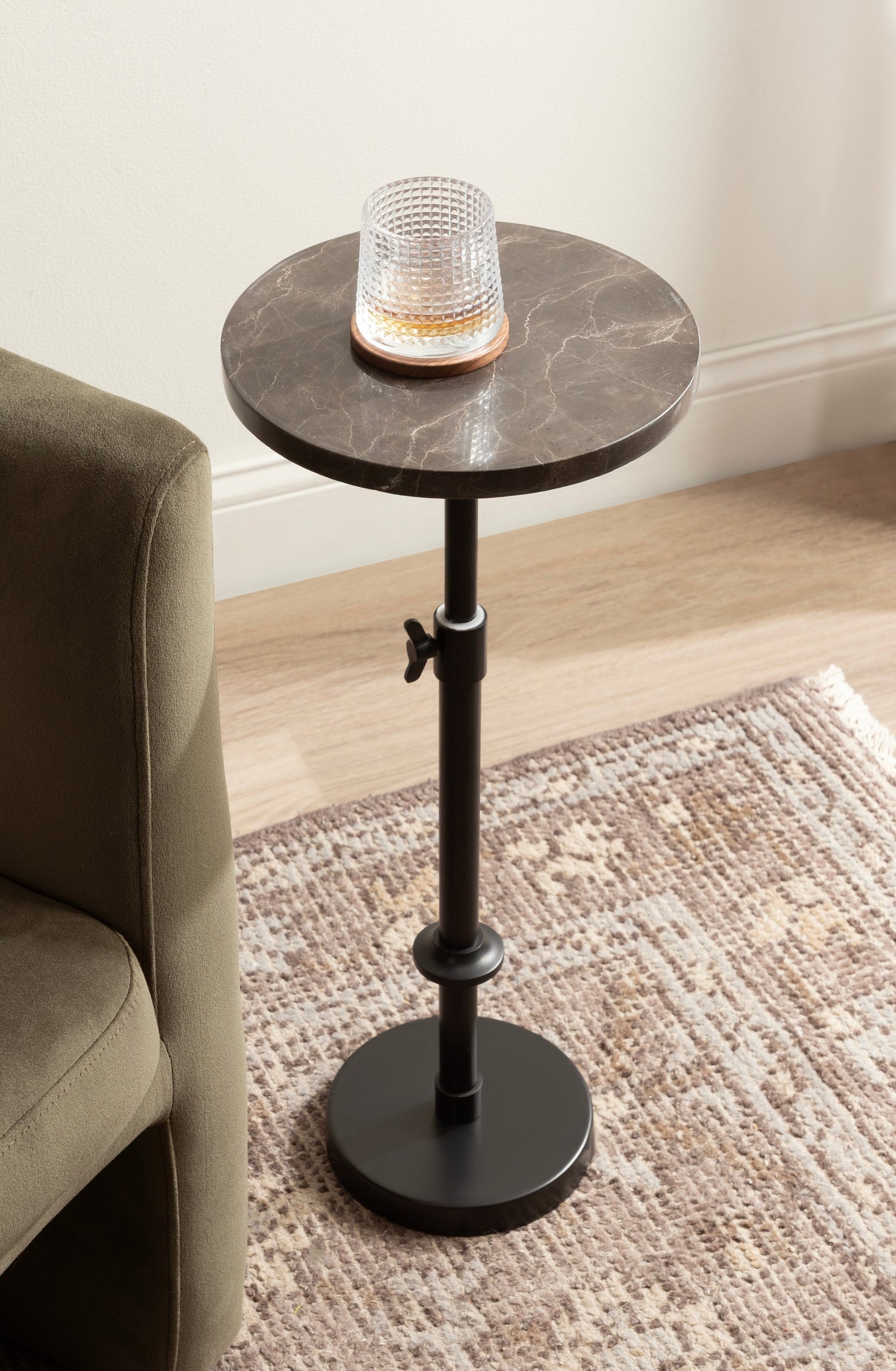 Engles Adjustable Marble Table and Plant Stand