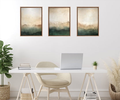 Sylvie Green Mountain Abstract I, II and III Framed Canvas Art Set by Amy Lighthall