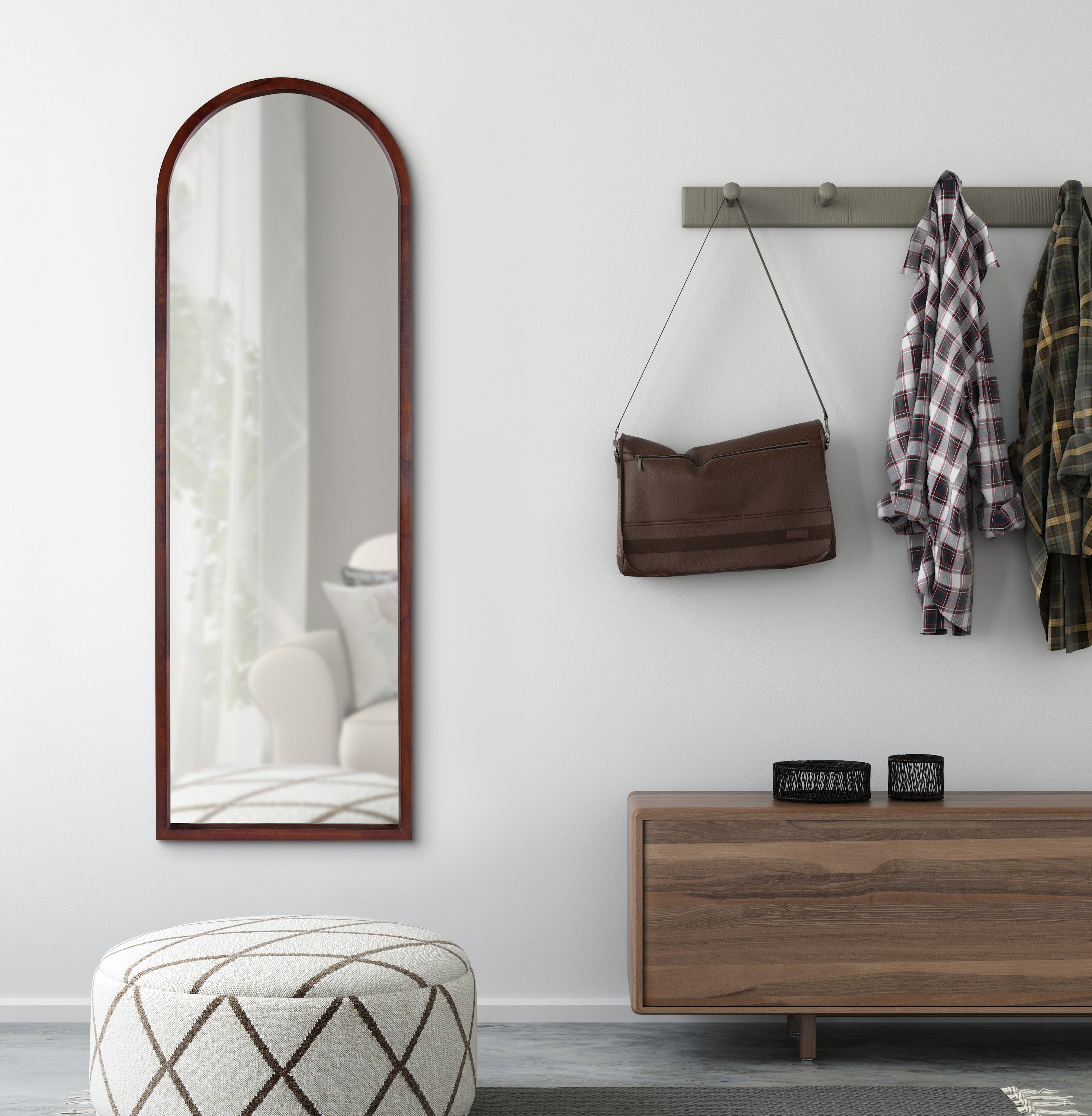 Hutton Wood Framed Arch Mirror