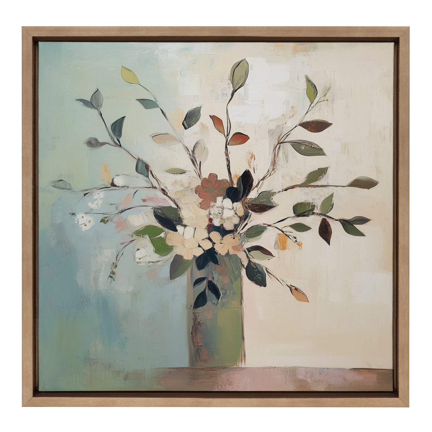 Sylvie Traditional Boho Floral Botanical II Framed Canvas by The Creative Bunch Studio