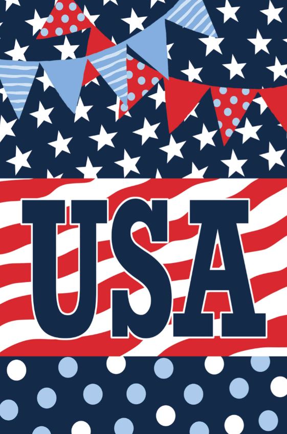 Patriotic Patterns-Burlap Flag
